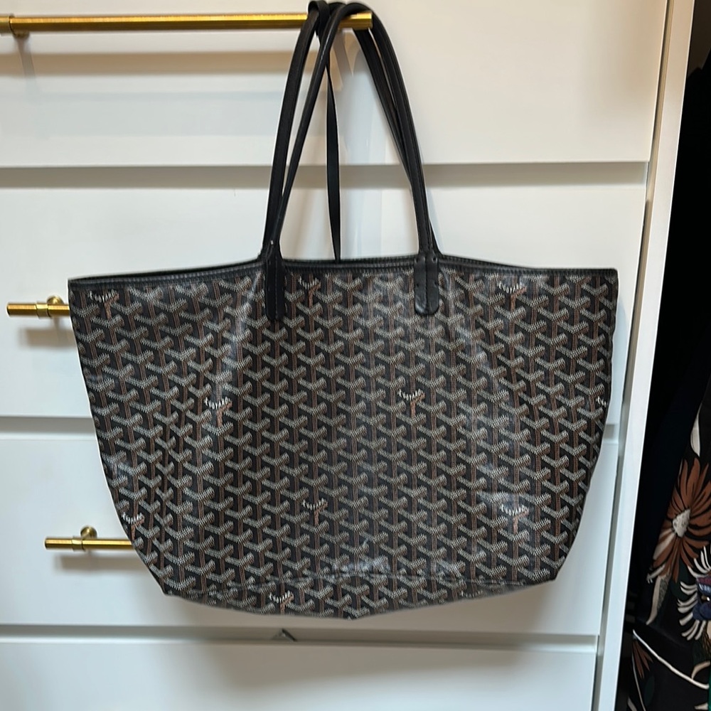 Goyard PM Black and Brown Tote with Iconic Pattern